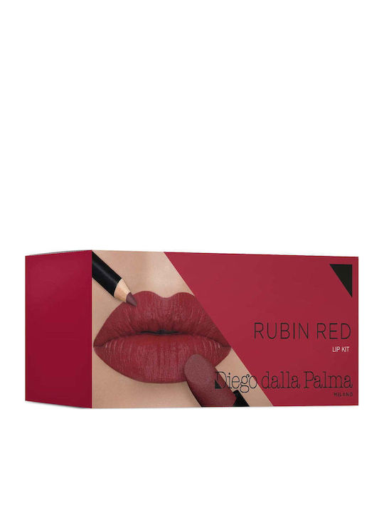 Rubin Rot Make-up-Paletten und Sets für die Lippen 2 Stück