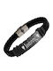 Theodora's Jewellery Men's Leather Id Bracelet Jt-B4210-Black