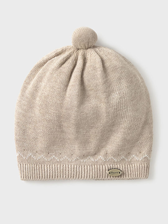 Mayoral Kids Beanie Knitted Beige