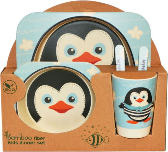Bamboo Feeding Set from Bamboo Light Blue 5pcs