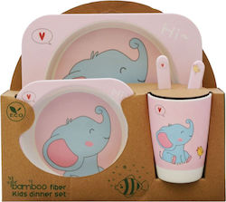 Bamboo Feeding Set from Bamboo Pink 5pcs
