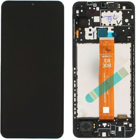 Screen with Touch Mechanism and Frame for Samsung A12 Nacho A127 (Black)