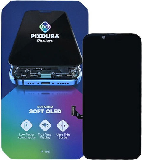 Ecran Pixdura cu mecanism tactil pentru Apple iPhone 16e (Negru)