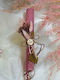 Scented Pink Beeswax Candle With Dried Bouquet