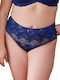 High Waist Women's Boxer With Blue Lace