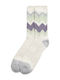 Ysabel Mora Women’s Non-Slip Socks Fleece Zig Zag Pattern White-Mint