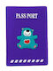 Cute Traveler Passport Case Bear Purple