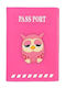 Cute Traveler Passport Case Owl Fuchsia