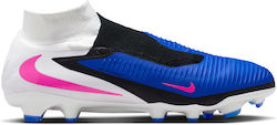Nike Phantom 6 High Pro FG Football Shoes with Blue Cleats