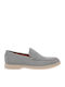 Leather Men's Loafers in Gray Colour