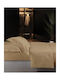 Makis Tselios Home Set Duvet Cover Cotton Satin Double with 2 Pillowcases 220x240cm Beige5