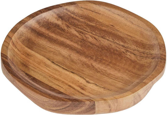 Butlers Acacia Serving Plate Shallow Brown with Diameter 17cm