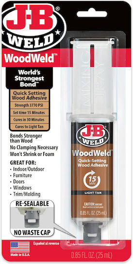 Epoxy Konstruktions- und Schwerlastkleber J-b Weld Woodweld Spritze 25 Ml Hellbraun
