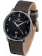 Mens Analog Watch 42mm Battery with Brown Leather Strap