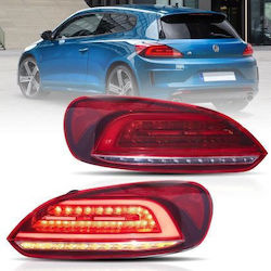 Πίσω Φανάρια Led Vw Scirocco 2009-2014 Τρέχουμενο Φλας Κόκκινα Σετ 2τμχ