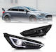 Φανάρια Εμπρός Led Ford Focus 2015-2018 Μαύρα Χωρίς Λάμπες D2s Σετ 2τμχ