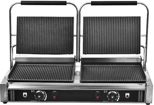 Galore Commercial Sandwich Maker with Cast Iron Smooth Surfaces with Cast Iron Ribbed Surfaces 2200W