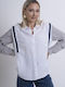 Long Sleeve Women's Shirt White Striped
