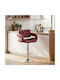 Bar Stool with Backrest & Adjustable Height Red