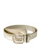 Wide Leather Women's Belt Gold 3009-Gold-115cm