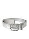 Wide Leather Women's Belt Silver 3009-Silver-115cm