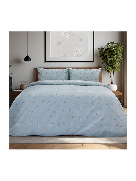 Lino Home Diminuto Σετ Σεντόνια Υπέρδιπλα με Λά...