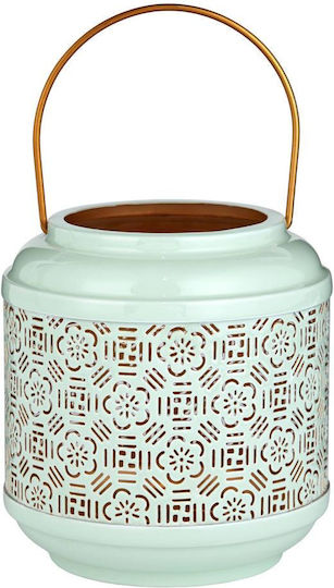 Butlers Metallic Tabletop Lantern Green 15x15x15cm