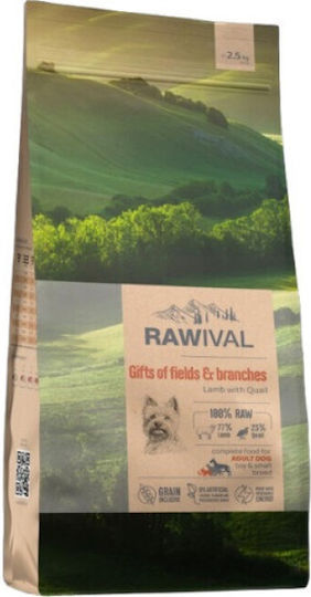 Rawival 2.5kg Trockenfutter für Erwachsene Hunde Kleine Rassen mit Lamm Wachtel Huhn Fisch Lachs brauner Reis Geflügel Türkei und Leber