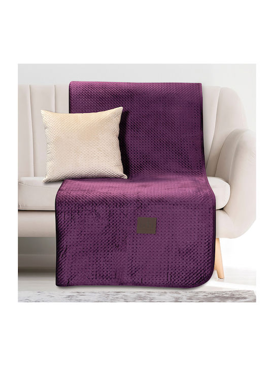 Beauty Home Art 8411 Three-Seater Sofa Throw 180x300cm Purple