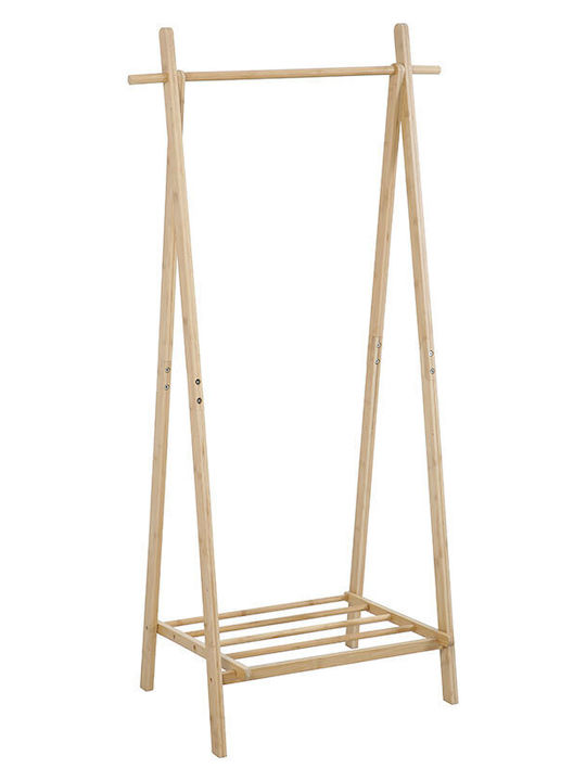 Homefit Κρεμάστρα Δαπέδου από Bamboo Πτυσσόμενη Μπεζ 76x47x148.5cm