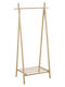 Homefit Boden Kleiderständer aus Bamboo Teleskopisch Beiges 76x47x148,5cm