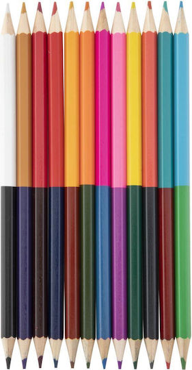 Moxy 12 Double-Ended Coloured Pencils 24 Colours