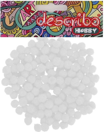 531654 Pom-poms 8 Χρώματα 10 Χιλ 200 Τμχ 05 Λευκό