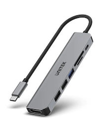 Unitek USB-C Лаптоп Докинг Станция с HDMI 4K PD Unitek USB-C Лаптоп Докинг Станция с HDMI 4K PD