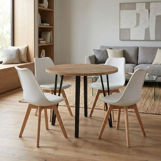 Esszimmermöbel-Set mit 4 Stücken 90x90cm