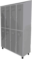 Inox Production Μεταλλικό Ερμάριo 45x33x200εκ. με 2 Σειρές Πόρτες & με Κεκλιμένη Οροφή