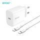 BWOO Φορτιστής με Θύρα USB-C και Καλώδιο USB-C - USB-C 20W Power Delivery Λευκός (CDA233)
