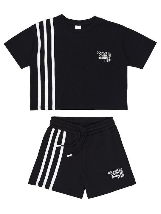 Sprint Kids Set with Shorts Summer 2pcs Black