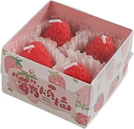 Alista Home Aromatic Soy Candle in Metal Box with Strawberry Scent 52g 4 Pieces