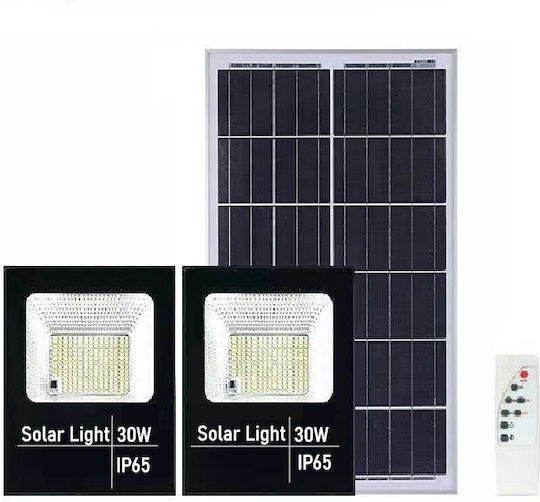 Alista Home Lumini De Inundație Cu LED-uri Solar Etanș 30W Alb Rece 6500K Cu Fotocelul Și Telecomandă IP65