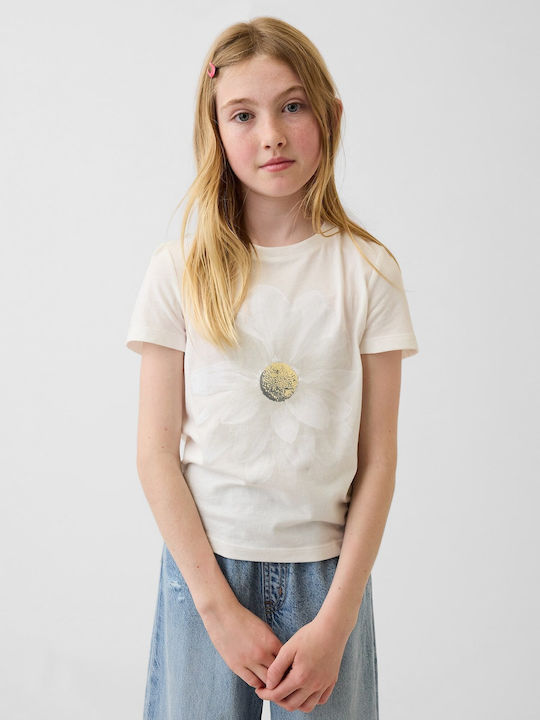 GAP Bluză Pentru Copii Cu Mâneci Scurte Off White