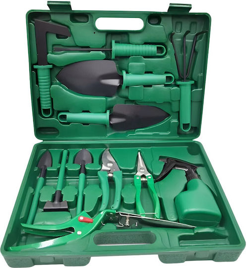 Set 12 Unelte de Grădină Alista Home Pentru Plantare Prelucrare Sol Îngrijire Plante Material Pvc Oțel Cutie Inclusă 38 X 29 Cm Verde Deschis