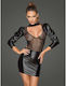 Noir Handmade Rebellious Minidress Bouffant Sleeves
