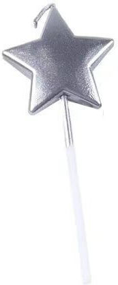 Cake Candle Alista Home Star Model Party 8.5 X 3.2 Cm Silver