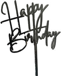 Cake Topper Decoration Alista Home Happy Birthday Model Anniversary Theme 10 Cm Black