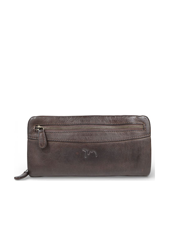 Große Leder Damenbrieftasche Braun