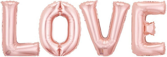 Set 4 Baloane Scrisori Folie Roz Jumbo 80 cm