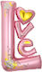 Buchstaben Folie Jumbo Rosa 110cm