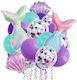 Set 22 Luftballons Meerfarbige Gorgona Folie Jumbo 85cm