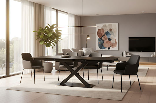 Edmonton Τραπεζαρίας Επεκτεινόμενο Μαύρο 160x90x75εκ. Edmonton Τραπεζαρίας Επεκτεινόμενο Μαύρο 160x90x75εκ.